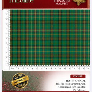 Tricoline Fio Tinto Natal Fio Lurex Dourado