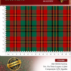 Tricoline Fio Tinto Natal Fio Lurex Dourado
