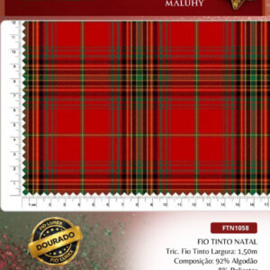 Tricoline Fio Tinto Natal Fio Lurex Dourado