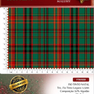Tricoline Fio Tinto Natal Fio Lurex Dourado