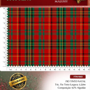 Tricoline Fio Tinto Natal Fio Lurex Dourado