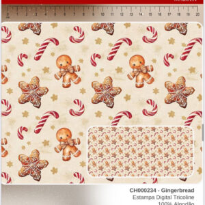 Tricoline 100% algodão Gingerbread