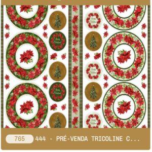 Tricoline 100% algodão Guirlanda de Natal