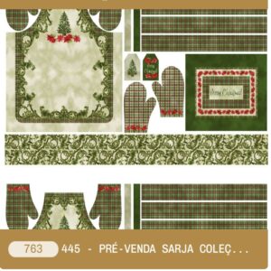 Sarja 100% algodão Avental Royal Christmas