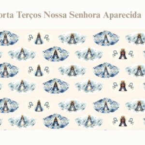 Tricoline 100% algodão Porta Terços Nossa Senhora Aparecida