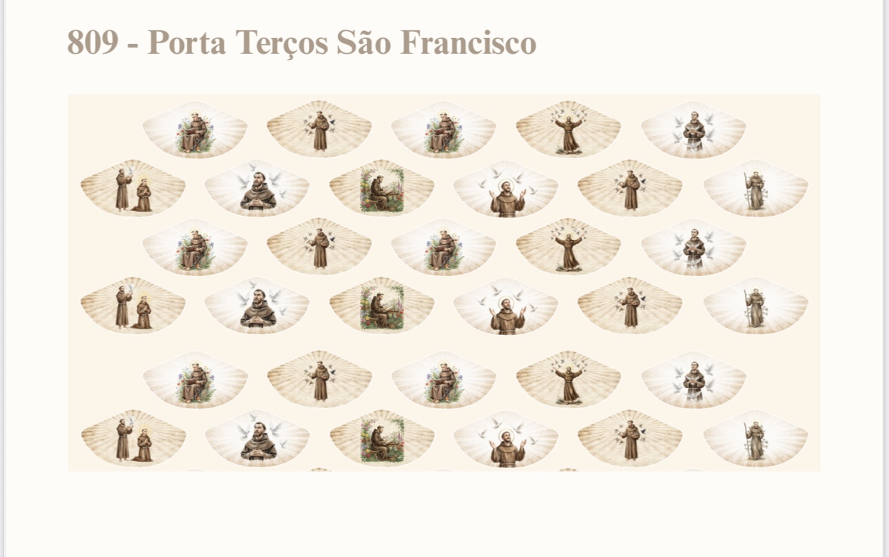 Tricoline 100% algodão Porta Terços São Francisco