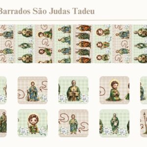 Tricoline 100% algodão Faixa São Judas Tadeu