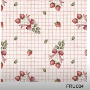 Tricoline 100% algodão Morango Xadrez Rosa