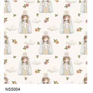 Tricoline 100% algodão Nossa Senhora Com Menino Jesus