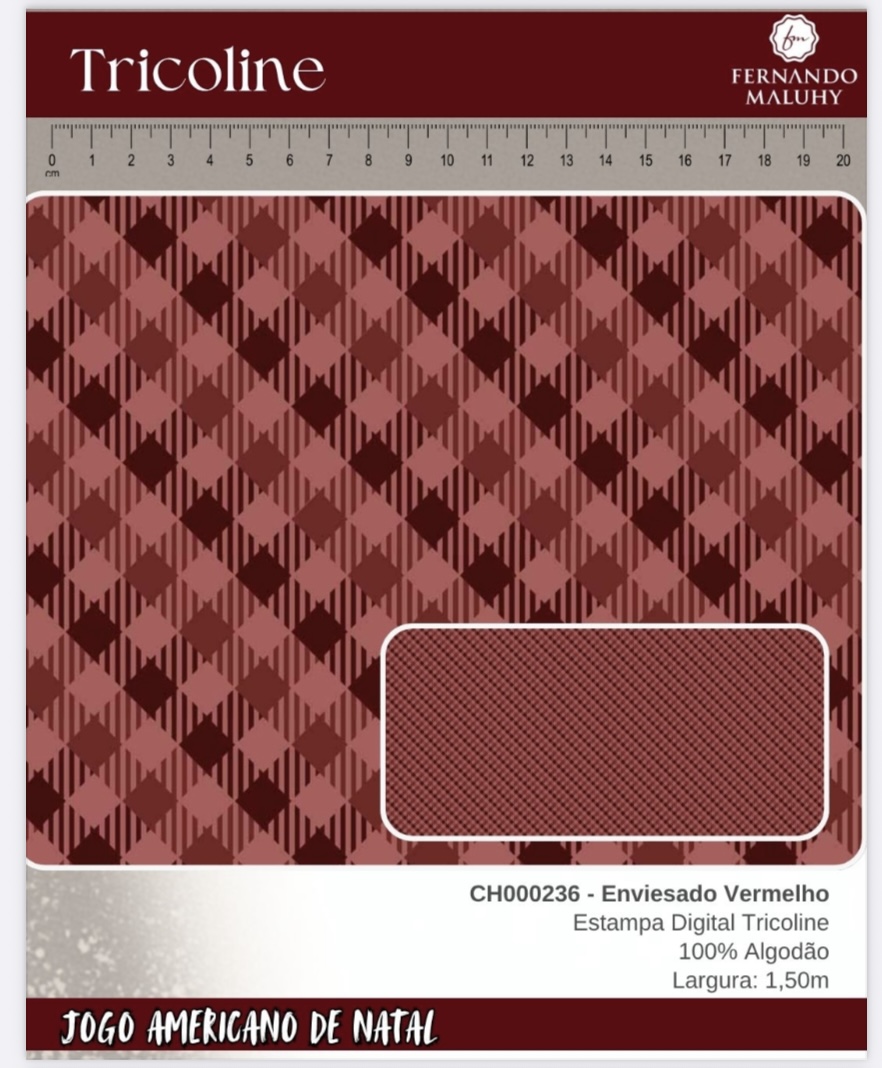 Tricoline 100% algodão Xadrez Vermelho