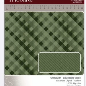 Tricoline 100% algodão Xadrez Verde
