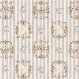 Tricoline 100% algodão Floral Camafeu Rosé