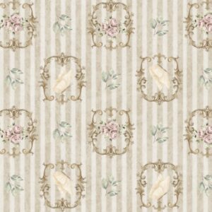Tricoline 100% algodão Floral Camafeu Nude