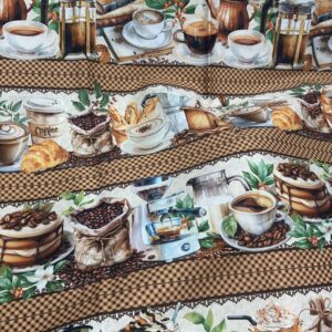 Tricoline 100% algodão Faixa Café