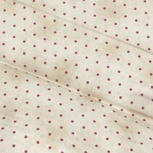 Tricoline 100% algodão Poa Bege com Vermelho