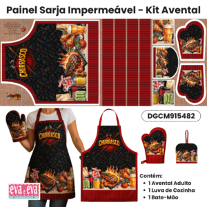 Sarja 100% algodão Avental Churrasco