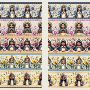 Tricoline 100% algodão Faixa Nossa Senhora Aparecida