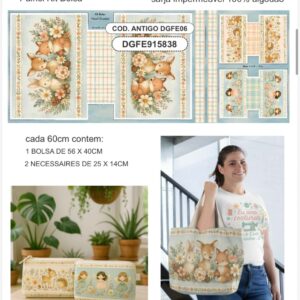 Sarja 100% algodão Painel Kit Bolsa
