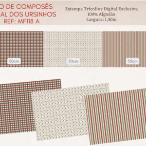 Tricoline 100% algodão Trio de Composês