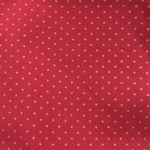 Tricoline 100% algodão Poa Vermelho Natal Dourado