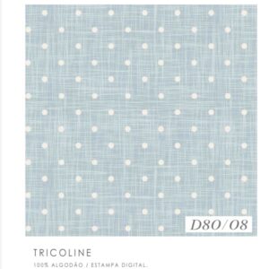 Tricoline100% algodão Poa azul