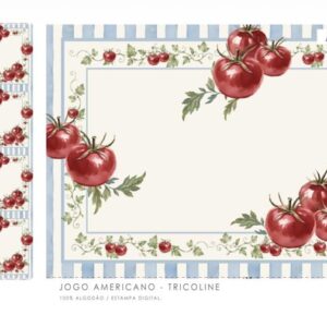Tricoline100% algodão Jogo americano pomodoro